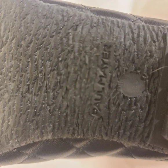 Paul Mayer Black Quilted Ballet Flats with Patent Cap Toe - Picture 10 of 13